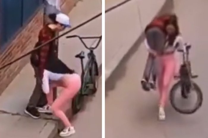 VIDEO | Mujer se hace viral por cargar a su novio borracho y su bicicleta al mismo tiempo